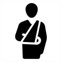 broken arm and injury icon concept in black color vector