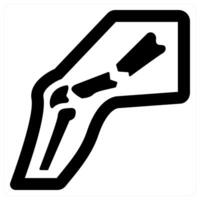 broken leg and injury icon concept in black color vector