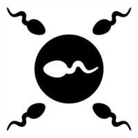 sperm and egg icon concept in black color vector