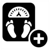 weight increase and gain icon concept in black color vector