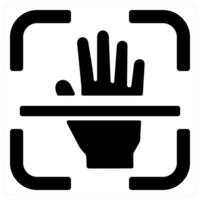 biometric Scan and fingerprint icon concept in black color vector