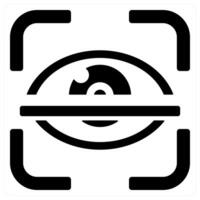 eye scan and scanning icon concept in black color vector
