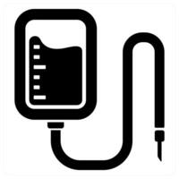 blood transfusion and icon concept in black color vector