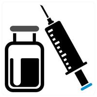 vaccination and syringe icon concept in black color vector