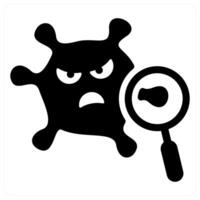 virus scan and antivirus icon concept in black color vector