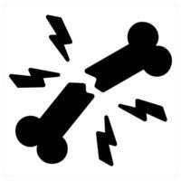 broken bone and injury icon concept in black color vector