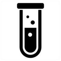 test tube and science icon concept in black color vector
