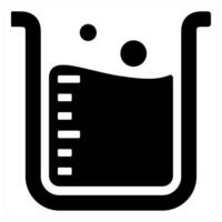 lab beaker and chemistry icon concept in black color vector