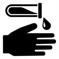 alert and chemistry icon concept in black color vector