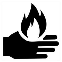 burn and injury icon concept in black color vector