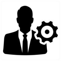 Business Management icon concept in black color vector