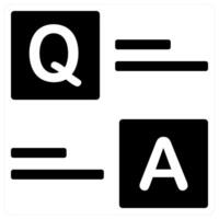 Question answer icon in black color vector