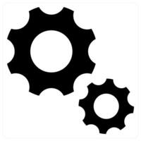 Optimization and gear icon concept in black color vector