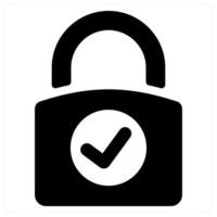 Lock and secure icon concept in black color vector