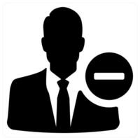 Remove user icon concept in black color vector