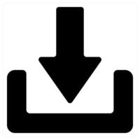 Download and down arrow concept in black color vector