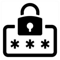 Password and safety icon concept in black color vector