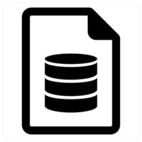 Database Document and document icon concept in black color vector
