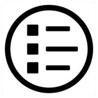List and bullets icon concept in black color vector