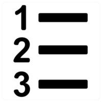 Numbering icon concept in black color vector