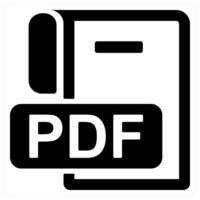 Pdf file and file icon concept in black color vector