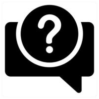 Question and query icon in black color vector