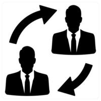 Duties Transfer icon concept in black color vector