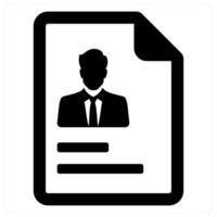Profile Document icon in black color vector
