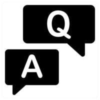 Question answer icon concept in black color vector
