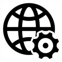 Global Management icon concept in black color vector