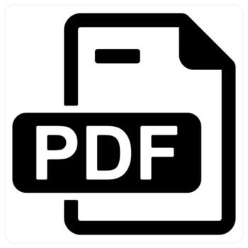 Pdf file icon in black color vector