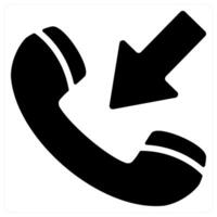 Receive Call and call icon concept in black color vector