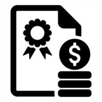 Certified Money icon concept in black color vector