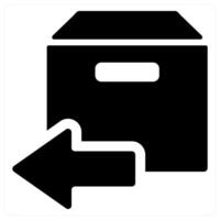 Returned Parcel icon concept in black color vector