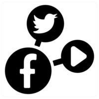 Social Media icon concept in black color vector