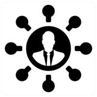 User Network and network icon concept in black color vector