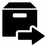 Forward Parcel icon concept in black color vector