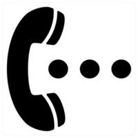 Calling and call icon concept in black color vector