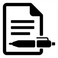 Blog Writing icon concept in black color vector