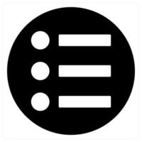 Bullet list icon concept in black color vector