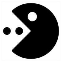 Packman icon concept in black color vector