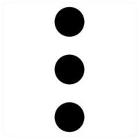 Verticle Dots icon concept in black color vector