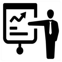 Presentation icon concept in black color vector