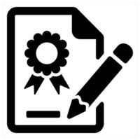 Certified Document icon concept in black color vector