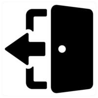Door Enter icon concept in black color vector