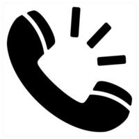 Calling and call icon in black color vector