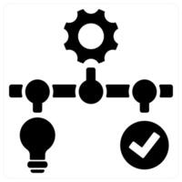 Solution Management icon concept in black color vector