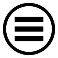 Menu Bar and bar icon concept in black color vector