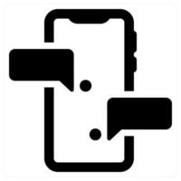 Mobile Sms icon concept in black color vector