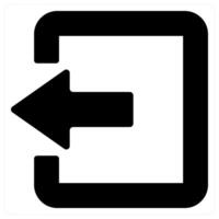 Door Enter and enter icon concept in black color vector